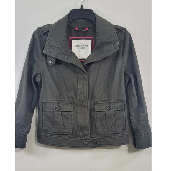 Abercrombie & Fitch Jacket Womens Large Military Boho Grunge Cottagecore Punk - Picture 1 of 10